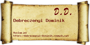 Debreczenyi Dominik névjegykártya