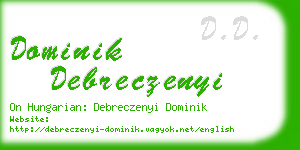 dominik debreczenyi business card